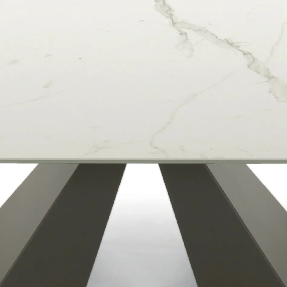 Modern Extendable Table up to 278 cm in Made in Italy Ceramic - Dalmatian Viadurini