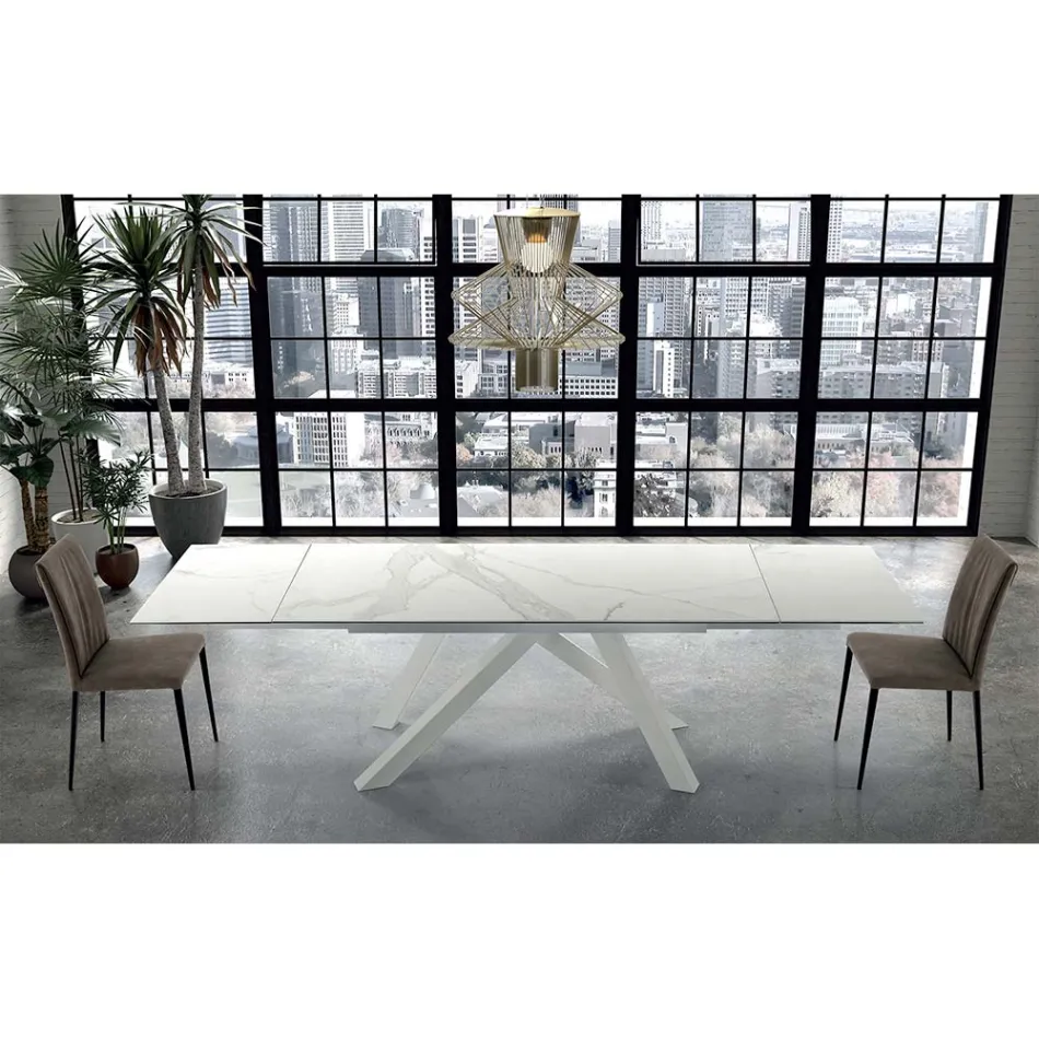 Modern Extendable Table up to 278 cm in Ceramic Made in Italy - Settimmio Viadurini