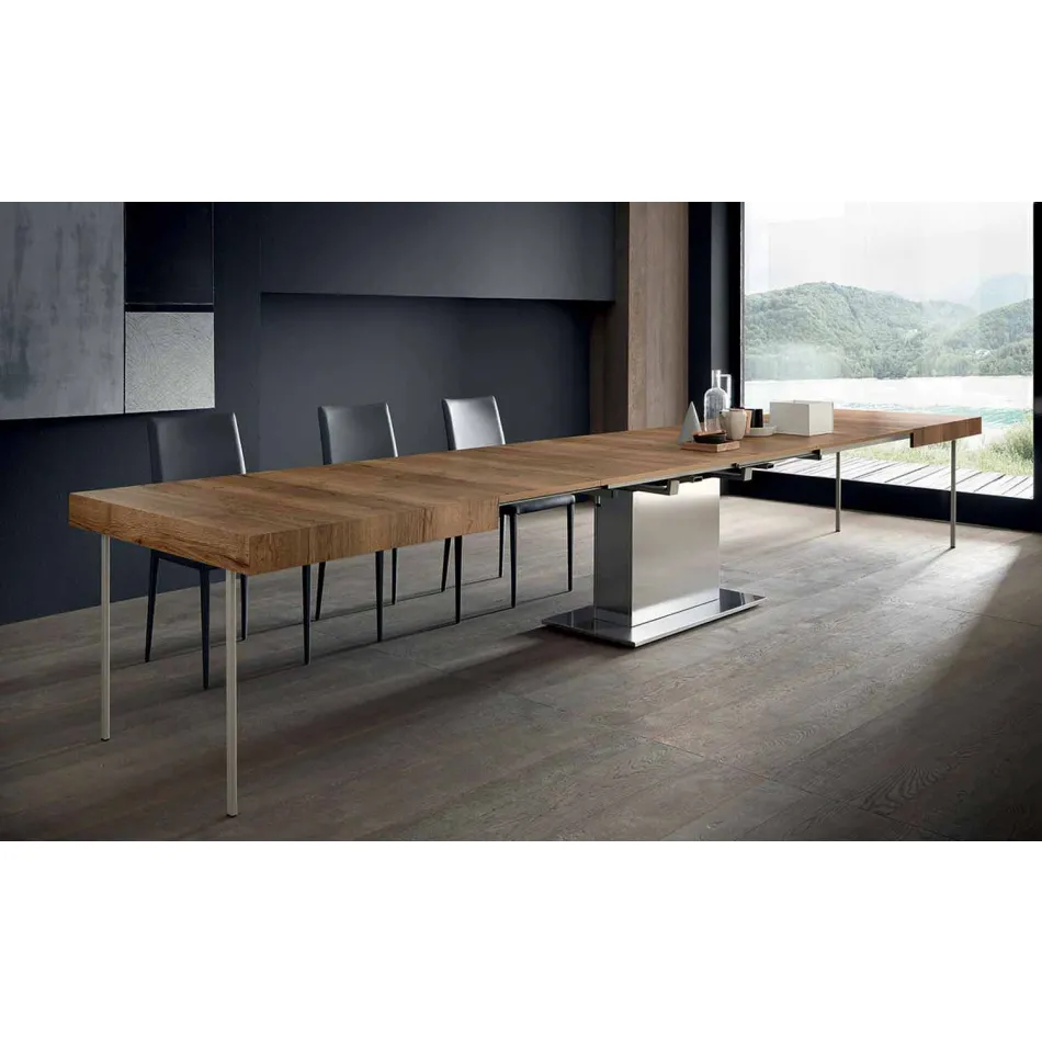 Modern Extendable Table Up to 480 cm in Wood Made in Italy - Michael Viadurini