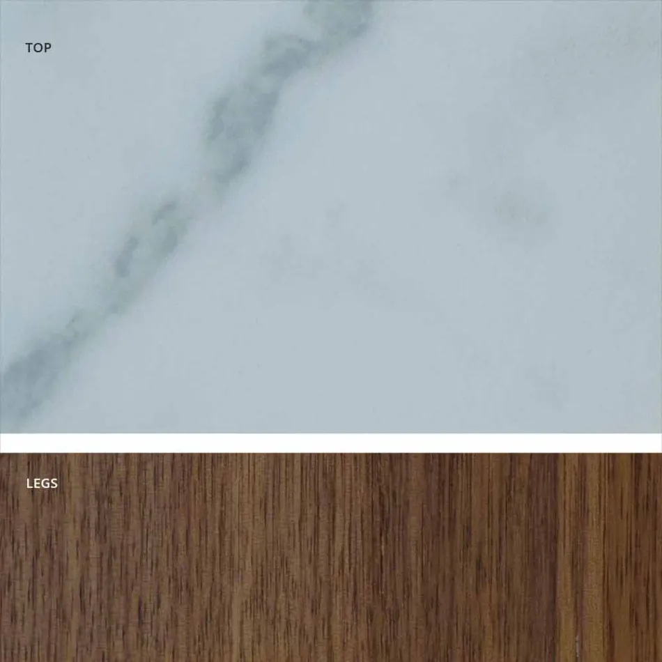 Modern table with marble effect stoneware top made in Italy, Adrano Viadurini