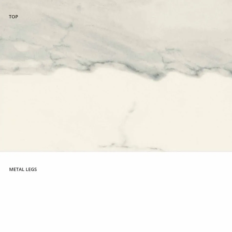 Modern glass-ceramic and metal table made in Italy, Dionigi Viadurini