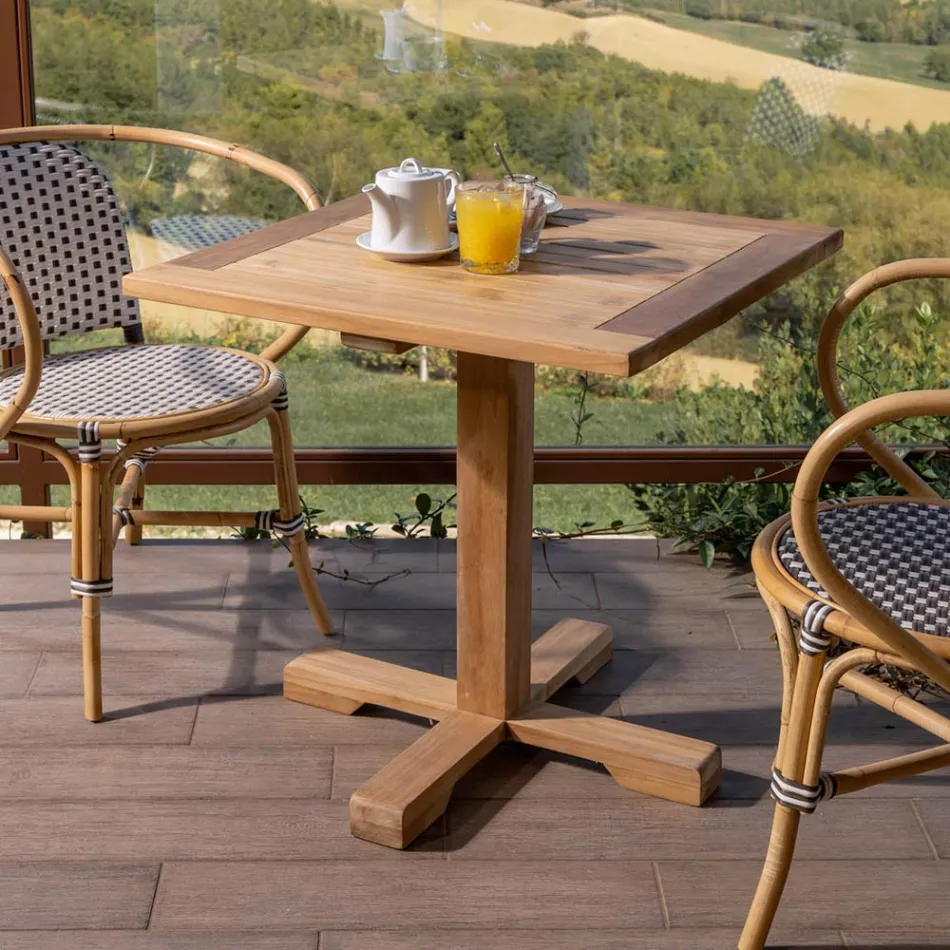 Outdoor Table with Central Foot of Various Sizes - Yggdrasil Viadurini