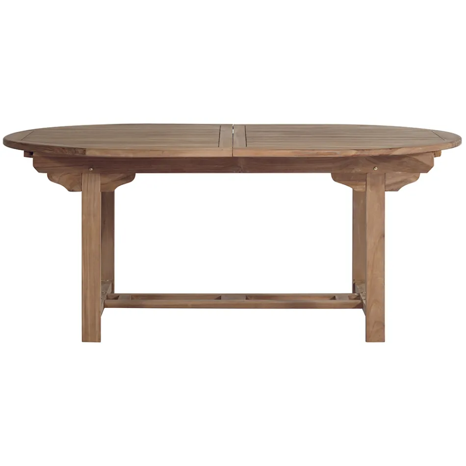 Oval Outdoor Table Extendable to 240 cm Made of Teak - Ivy Viadurini