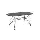 Oval Garden Table Made Entirely of Metal - Archive Viadurini