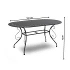 Oval Garden Table Made Entirely of Metal - Archive Viadurini