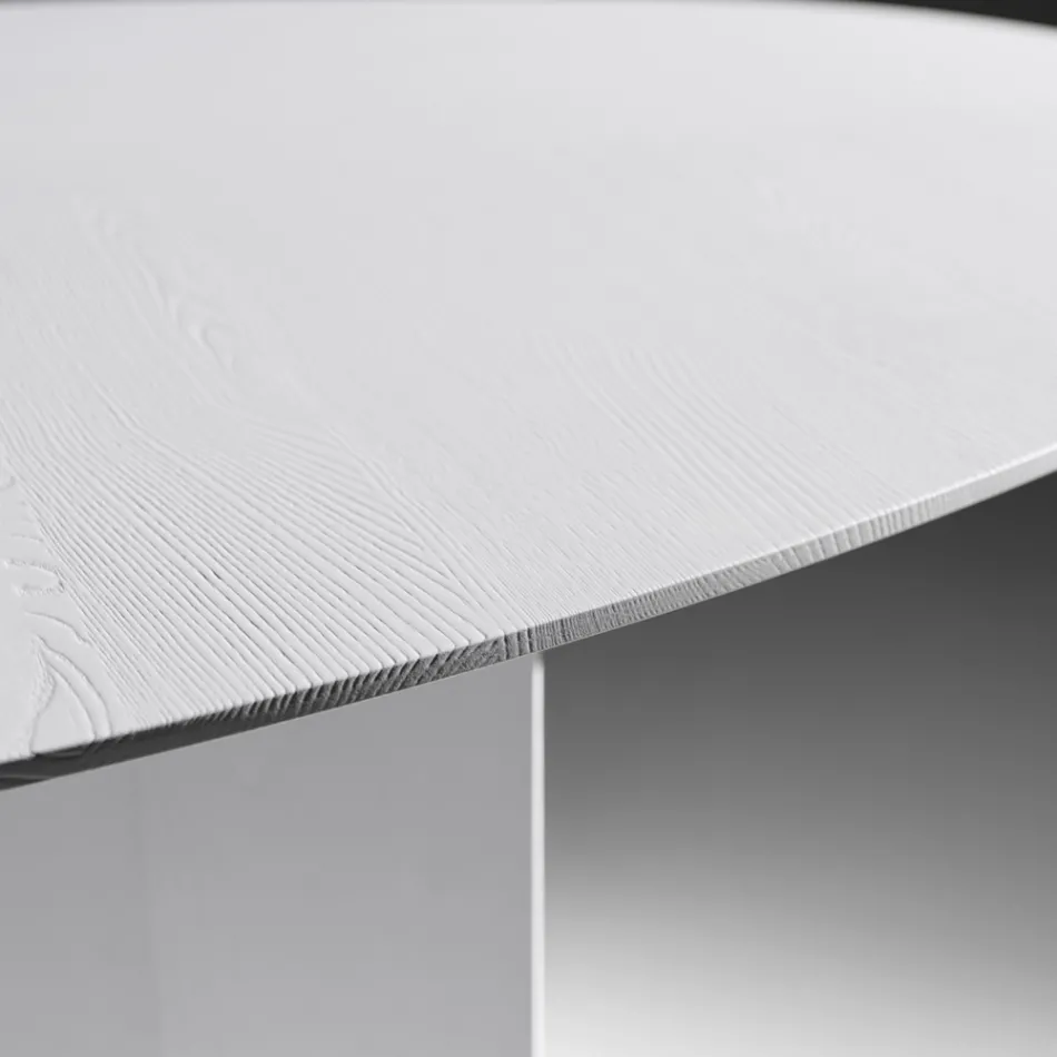 Oval Dining Table in Ash Veneered Plywood - Capricorn Viadurini