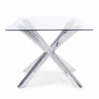 Homemotion Dining Room Table with Tempered Glass Top - Denda Viadurini