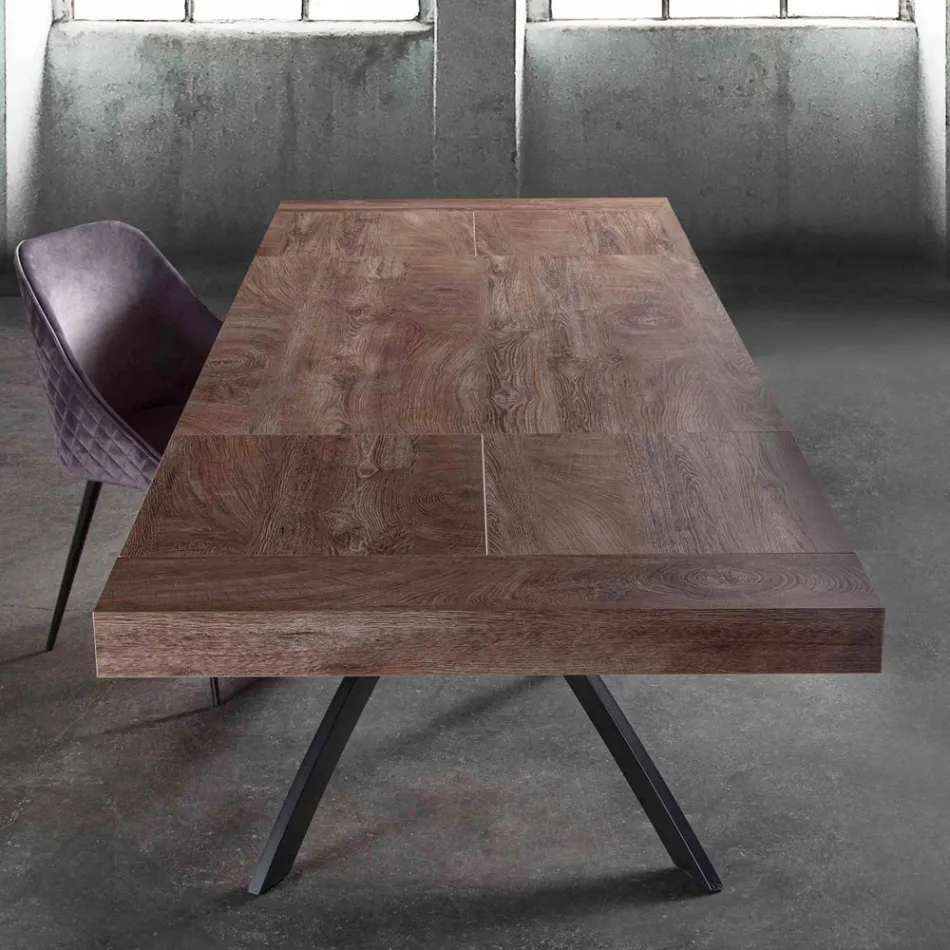 Dining Room Table in Melamine Wood Extendable Up to 280 cm - Lukas Viadurini