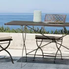 Galvanized Steel Outdoor Folding Table Made in Italy - Selvaggia Viadurini