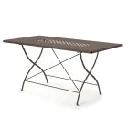 Galvanized Steel Outdoor Folding Table Made in Italy - Selvaggia Viadurini