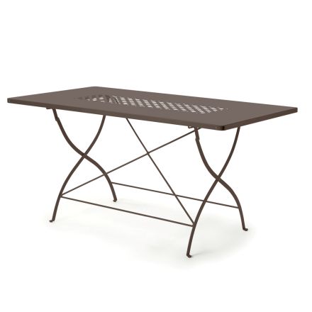 Galvanized Steel Outdoor Folding Table Made in Italy - Selvaggia Viadurini
