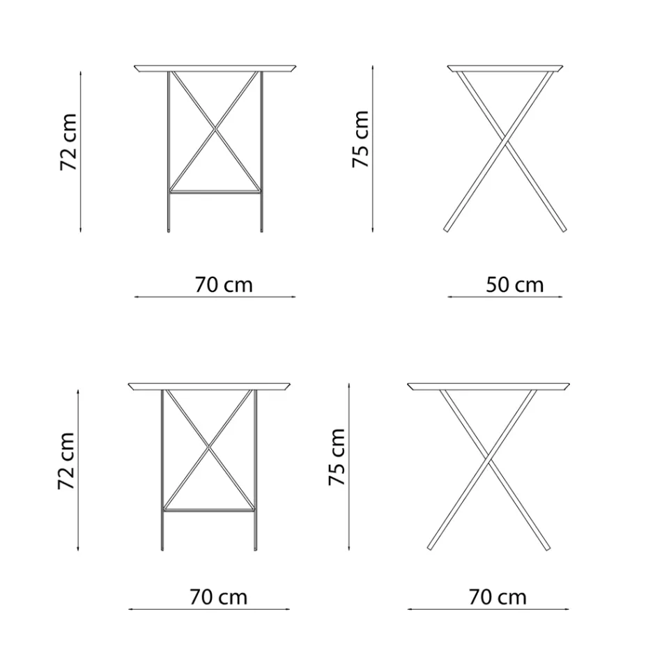 Folding Garden Table in Galvanized Steel Made in Italy - Akila Viadurini