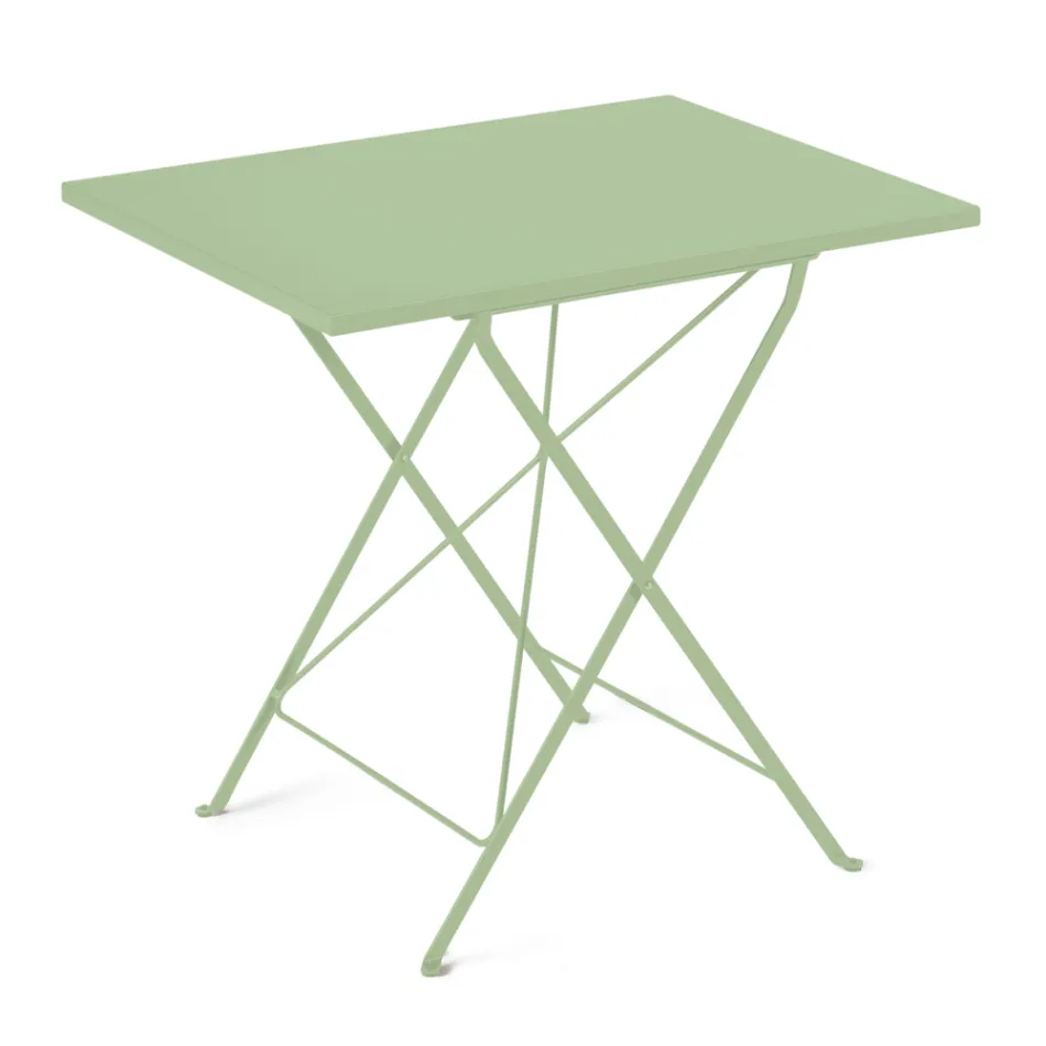 Folding Garden Table in Galvanized Steel Made in Italy - Akila Viadurini