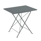 Folding Garden Table in Galvanized Steel Made in Italy - Akila Viadurini