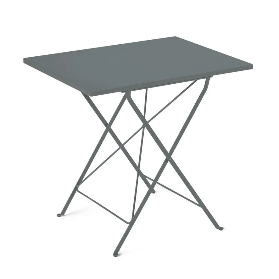 Folding Garden Table in Galvanized Steel Made in Italy - Akila Viadurini