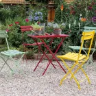Folding Garden Table in Galvanized Steel Made in Italy - Akila Viadurini