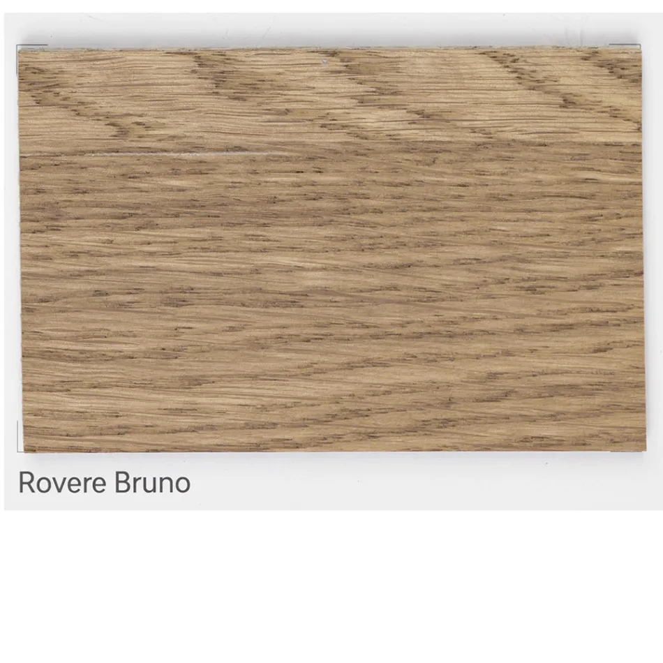 Plated Table in Knotted Masellato Oak and Crystal Made in Italy - Vicente Viadurini