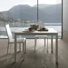 Extendable Dining Table 190 cm Metal and Wood Made in Italy - Euclidean Viadurini