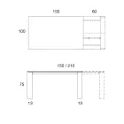 Dining Table Extendable to 2.8 m Metal and Matt Ceramic Top - Rashid Viadurini