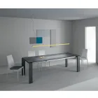 Dining Table Extendable to 2.8 m Metal and Matt Ceramic Top - Rashid Viadurini