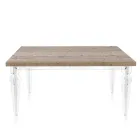 Extendable Dining Table to 255 cm in Plexiglass and Wood Made in Italy - Francoise Viadurini