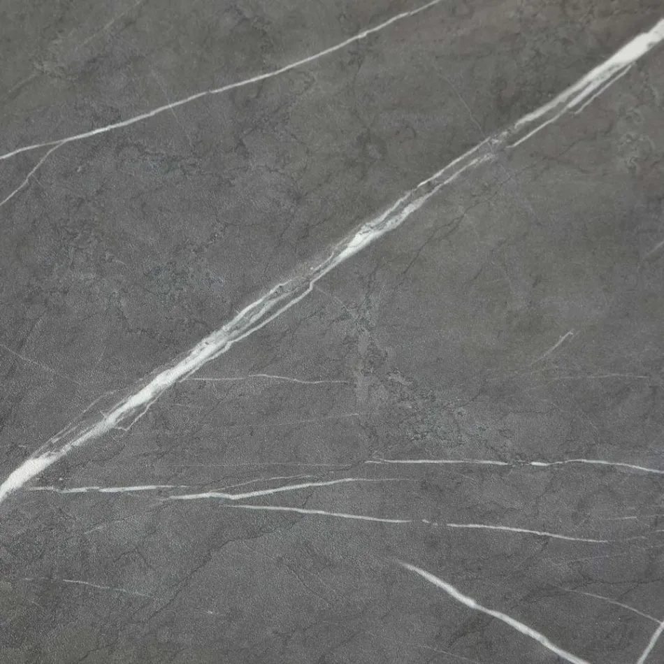 Extendable Dining Table Up to 165 cm in Steel and Melamine Wood - Veneto Viadurini