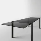 Extendable Dining Table Up to 280 cm with Glass Top Made in Italy - Melo Viadurini