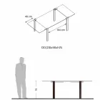 Extendable Dining Table Up to 280 cm with Glass Top Made in Italy - Melo Viadurini