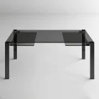 Extendable Dining Table Up to 280 cm with Glass Top Made in Italy - Melo Viadurini