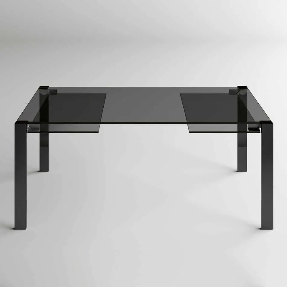 Extendable Dining Table Up to 280 cm with Glass Top Made in Italy - Melo Viadurini