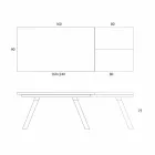 Extendable Dining Table Ceramic Top up to 2.8 m Made in Italy - Paoluccio Viadurini