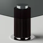 Dining Table with Square Glass Top and Wooden Base Made in Italy - Kuadro Viadurini