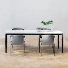 Garden Dining Table in Aluminum and Hpl or Gres, Various Finishes - Filomena Viadurini