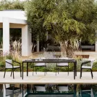 Garden Dining Table in Aluminum and Hpl or Gres, Various Finishes - Filomena Viadurini