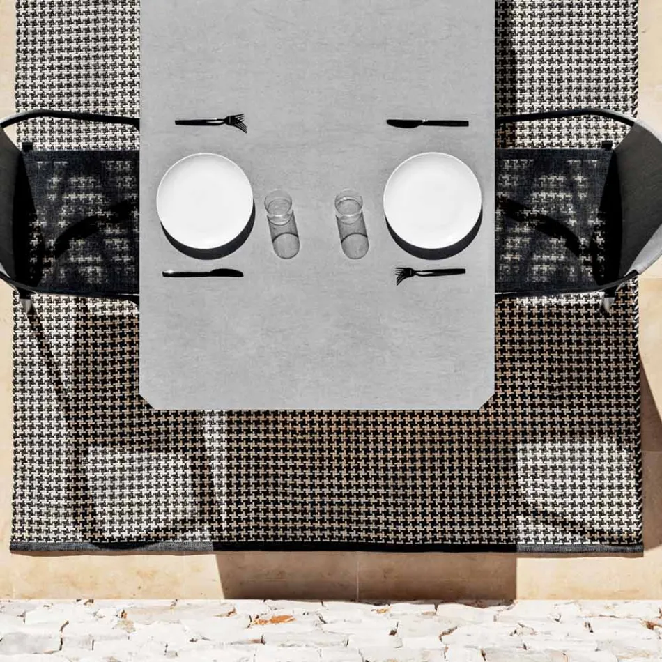 Garden Dining Table in Aluminum and Hpl or Gres, Various Finishes - Filomena Viadurini