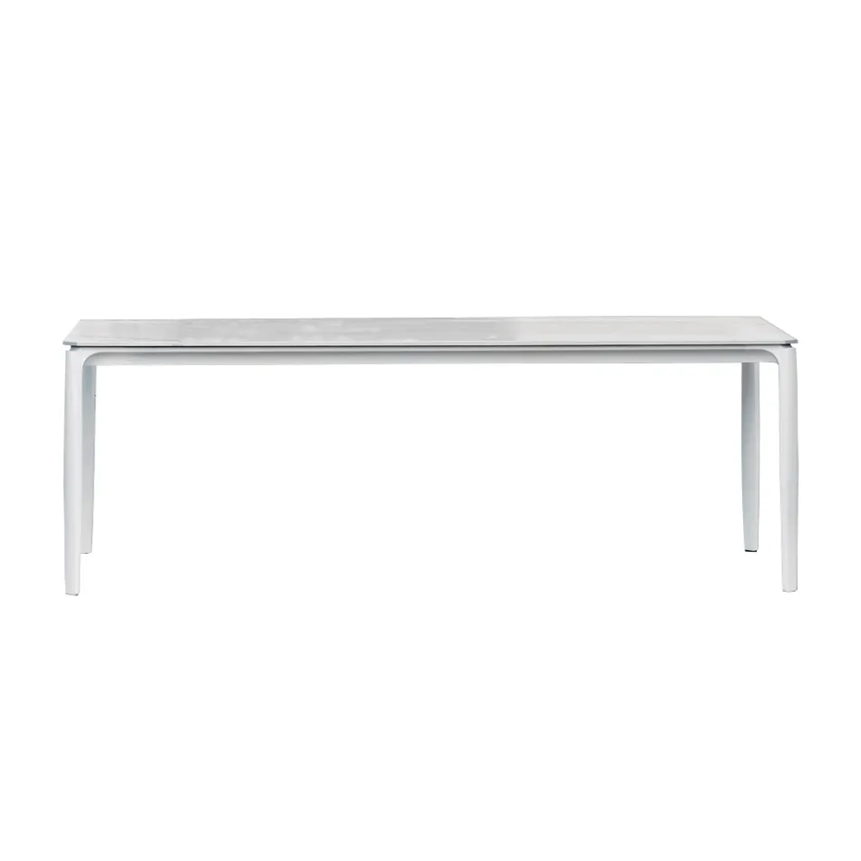 Garden Dining Table in Aluminum and Hpl or Gres, Various Finishes - Filomena Viadurini