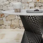 Outdoor Dining Table in Aluminum and Stoneware Top Made in Italy - Donovan Viadurini