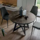 Round Dining Table Extendable to 270 cm in Ceramic Made in Italy - Muschio Viadurini