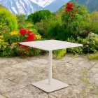Square Table 80x80 cm Outdoor Made of Beige Aluminum - Alfresco Viadurini