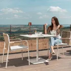 Square Table 80x80 cm Outdoor Made of Beige Aluminum - Alfresco Viadurini