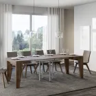 Square Table Extendable to 246 cm in Wood Made in Italy - Flower Viadurini