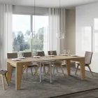 Square Table Extendable to 246 cm in Wood Made in Italy - Flower Viadurini