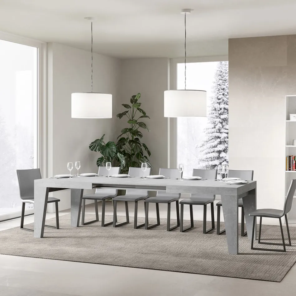 Square Table Extendable to 440 cm in Wood Made in Italy - Flower Viadurini