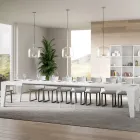 Square Table Extendable to 440 cm in Wood Made in Italy - Flower Viadurini