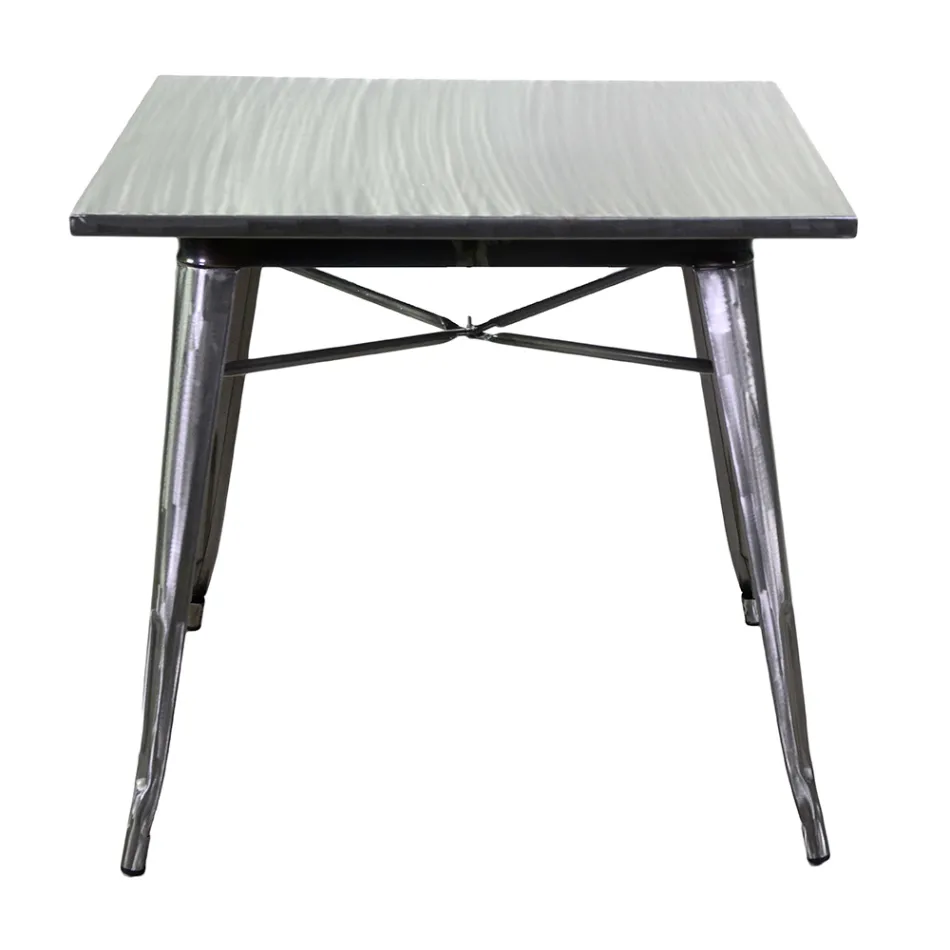 Indoor and Outdoor Square Table Made of Iron - Stationery Viadurini