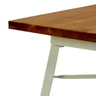 Indoor and Outdoor Square Table Made of Iron and Wood - Stationery Viadurini