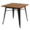 Indoor and Outdoor Square Table Made of Iron and Wood - Stationery