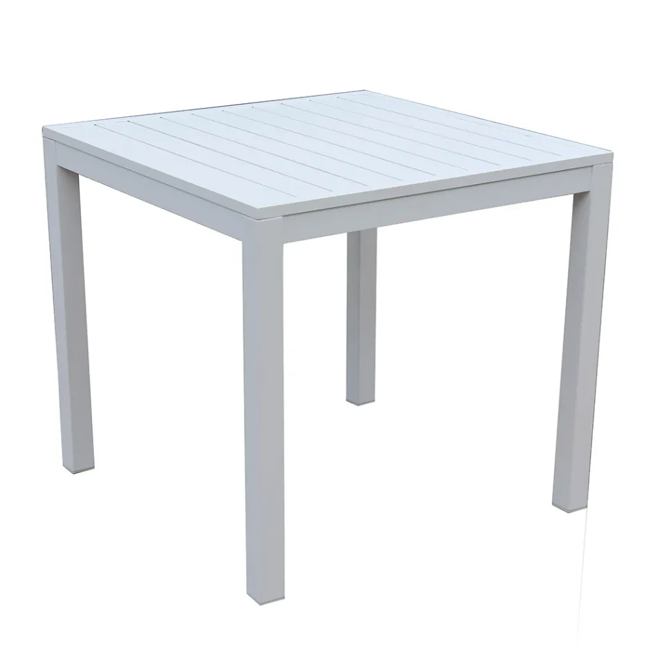 Fixed Square Garden Table Made of Aluminum - Marker Viadurini