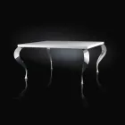Fixed table design square MDF and Luigi chromed steel Viadurini