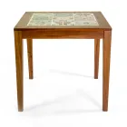 Square Table Made of Acacia Wood and Ceramic Top - Technical Viadurini